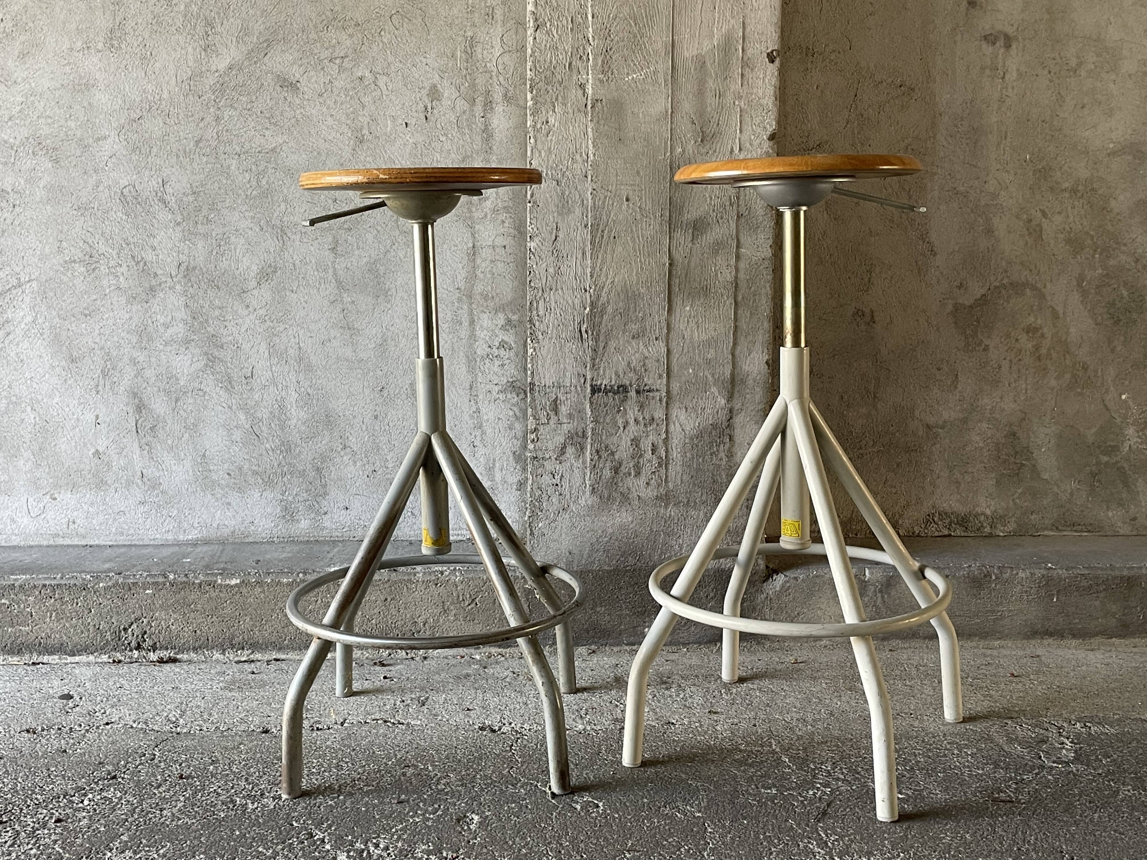 Pair of BAO workshop stools, 1950s