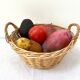 Duo of baskets in braided rattan
