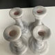 Set of 4 vintage Carrara marble candle holders