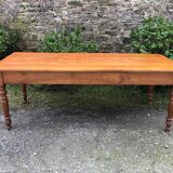 Table de ferme ancienne de style Louis Philippe en cerisier massif avec ses 2 allonges.