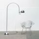 Chrome metal arc floor lamp Space Age mid-century by Cosack, 1960s