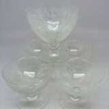 5 glasses of Baccarat France champagne glasses