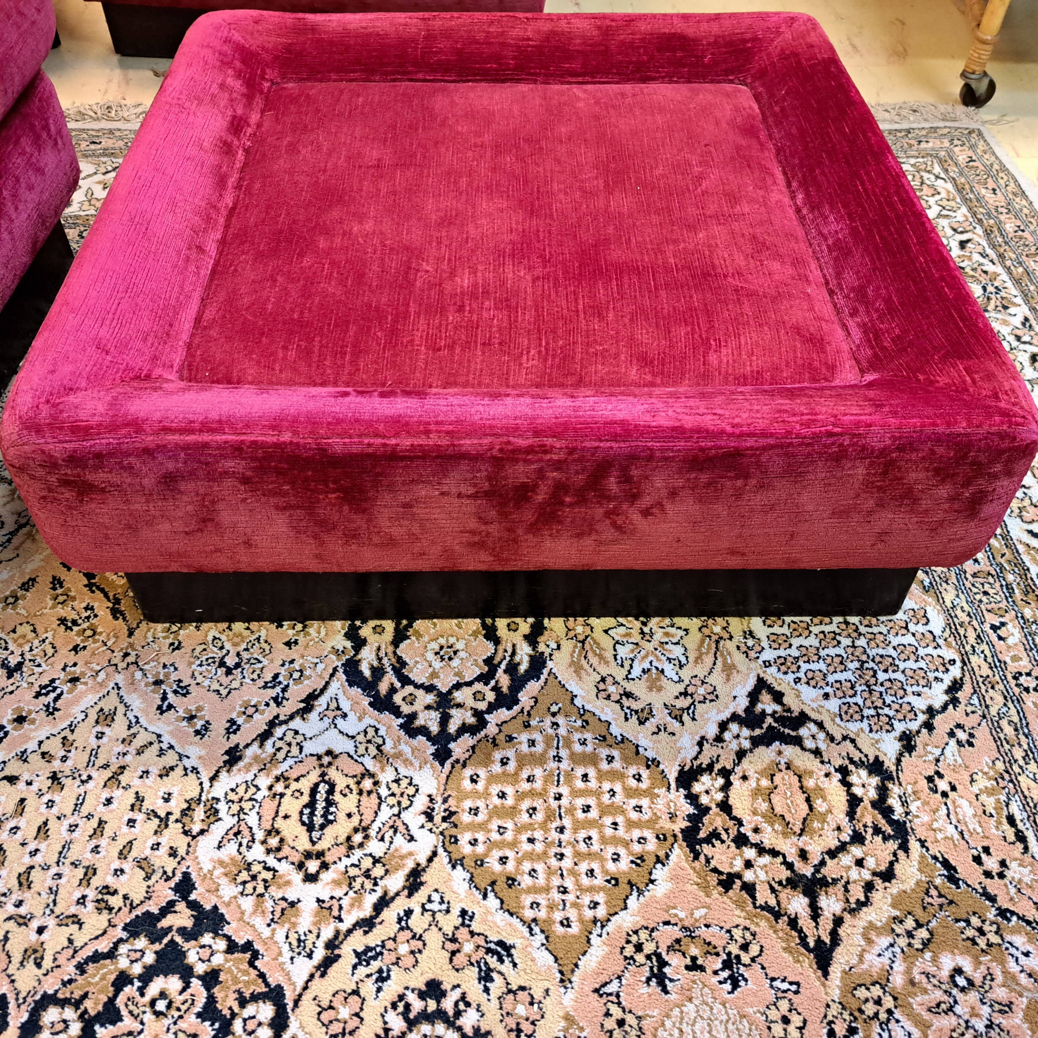 Vintage armchairs and pouf