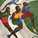 Lawrence jacob (1917-2000) olympische spiele münchen, 1972. original poster