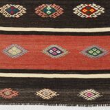 6x9 Red Cream Handmade Wool Vintage Rug, 178x274Cm