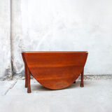 Oval cherry console table Model Babe by Vico Magistretti for De Padova Italia Year 1988