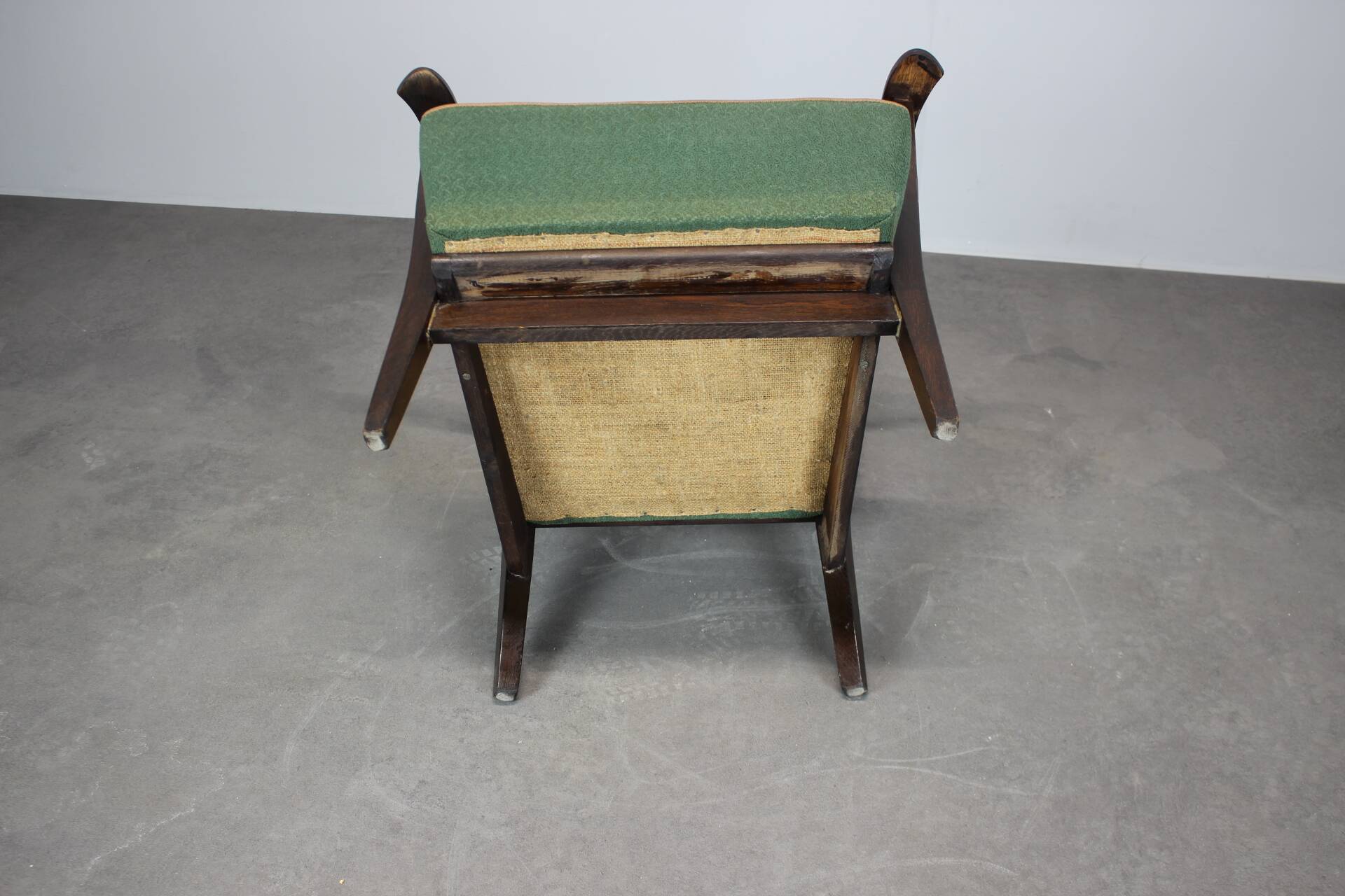 Solid wood armchair from the 1950s, Czechoslovakia