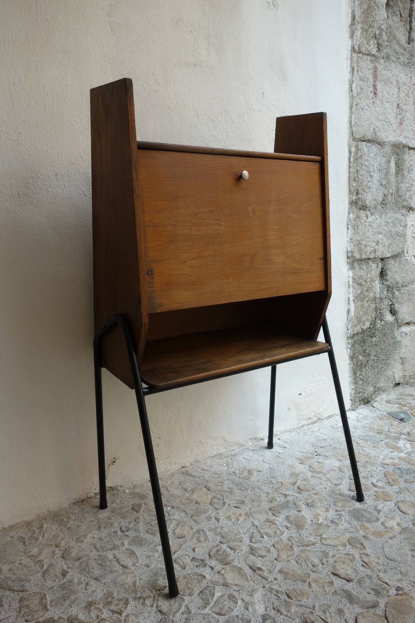 Modernist wooden writing desk of the 50