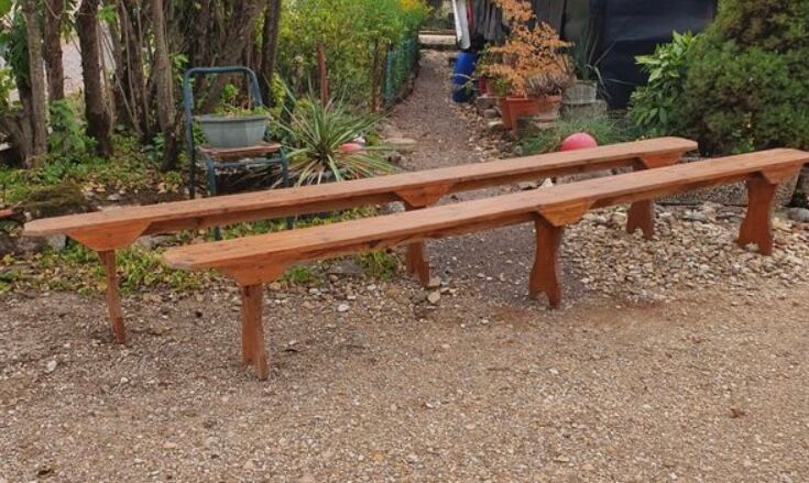 Pair of wooden benches