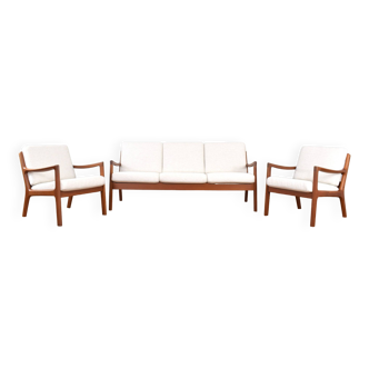 Mid-Century Danish Teak Living Room Set by Ole Wanscher for Cado, 1960s, Set of 3