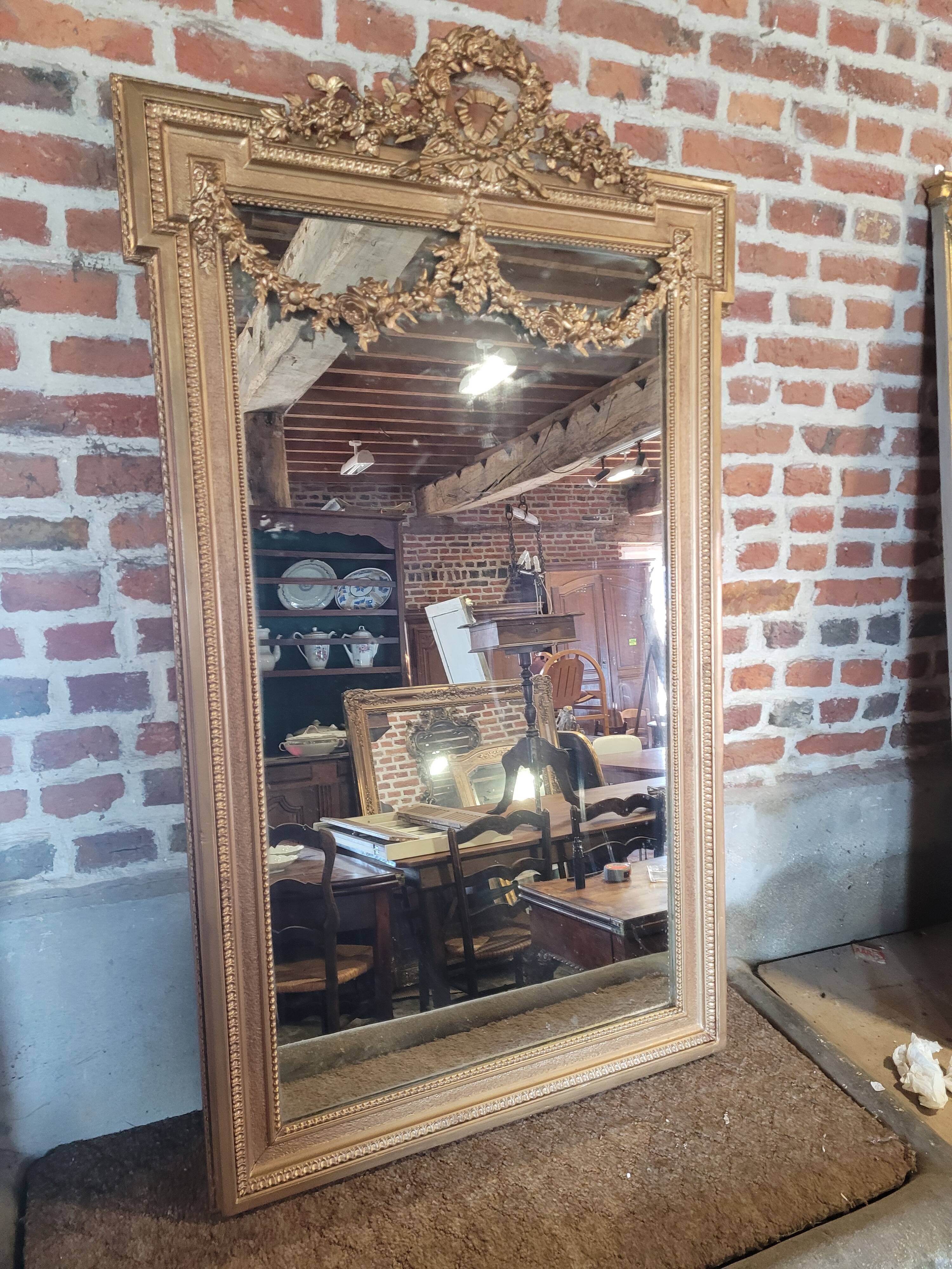 Miroir doré style Louis XVI 89x151cm