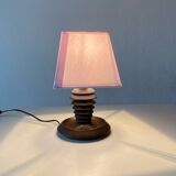 Turned wooden lamp