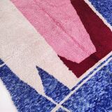 Moroccan Berber rug Boujaad ecru with colorful and mottled patterns 306x228cm