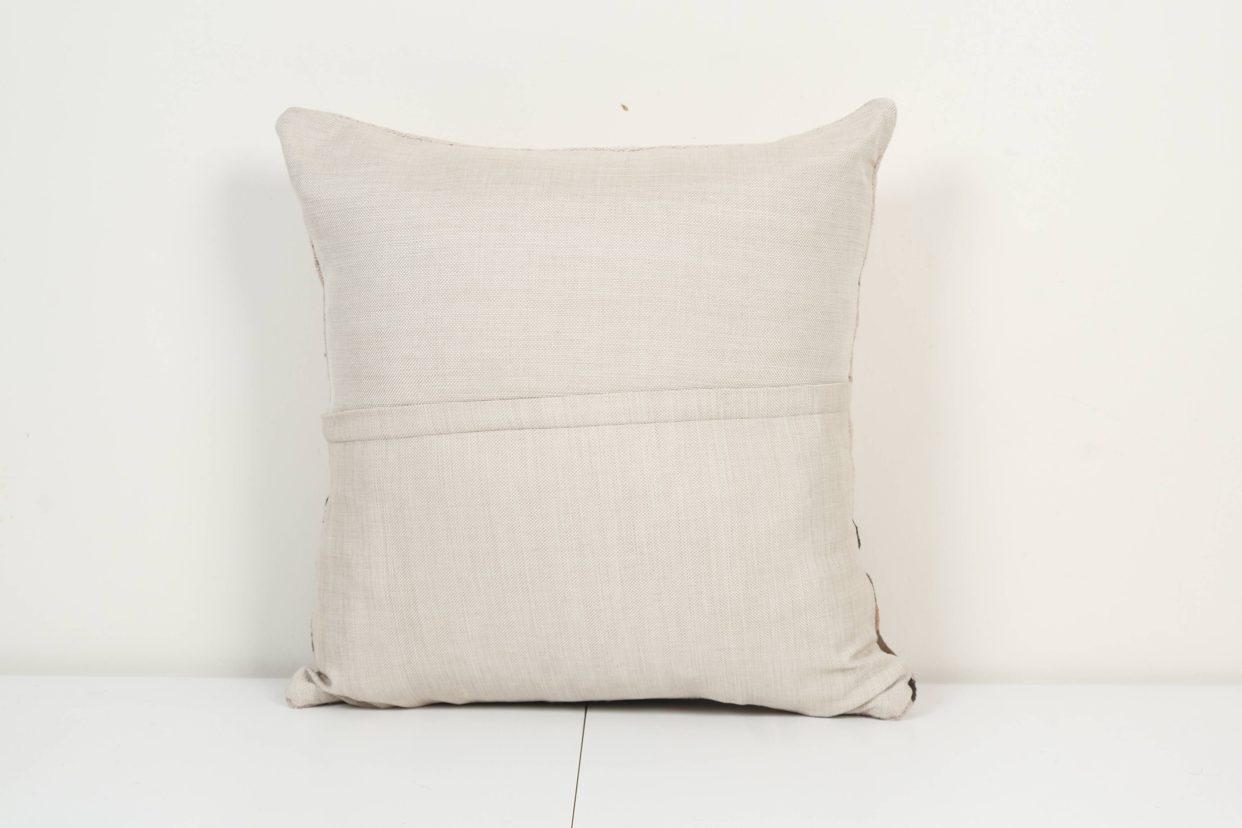 20" x 20" Handmade Organic Striped Square Pillow Cover, Ethnic Chair Decor from Anatolian