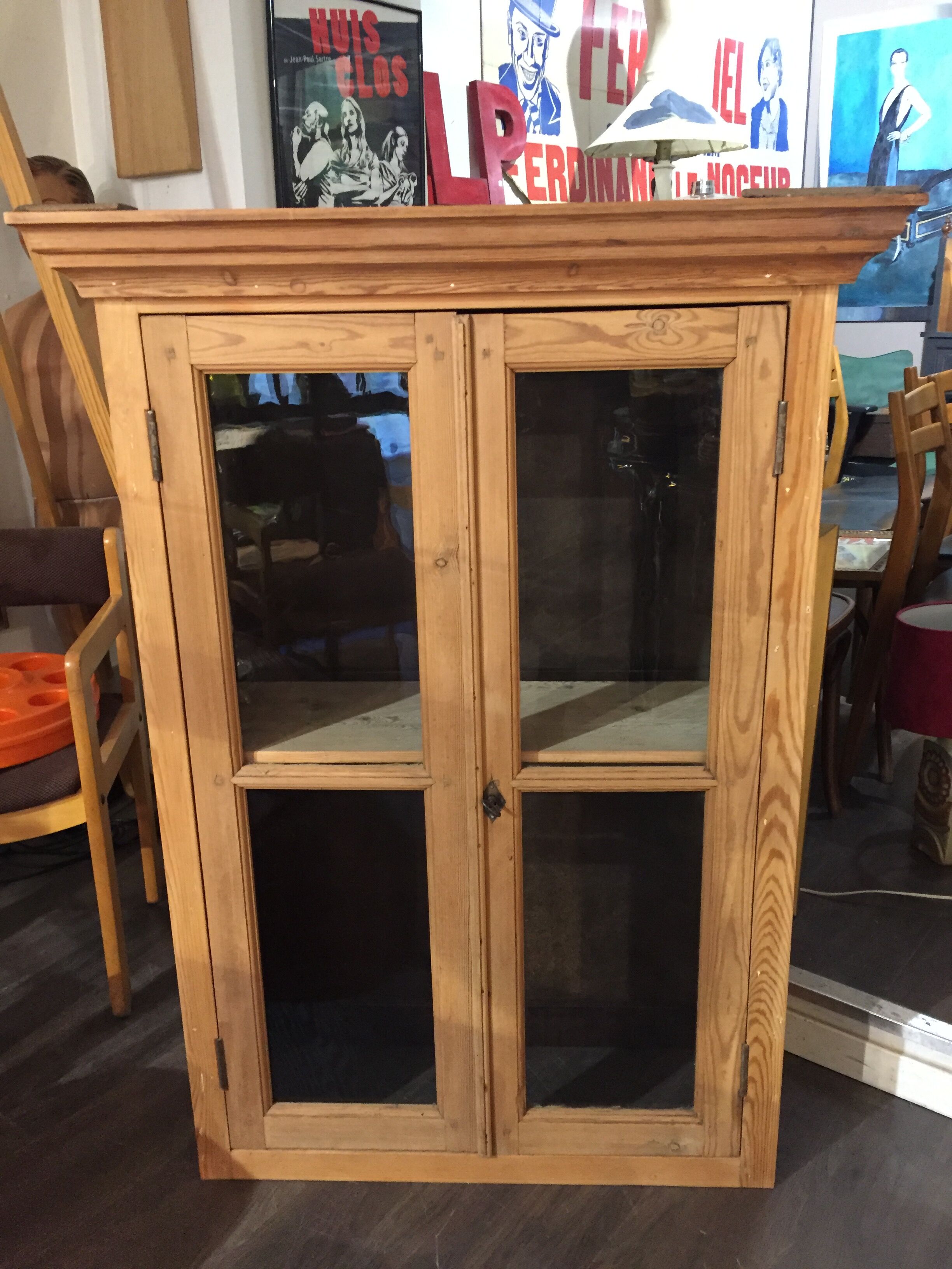 Pine display cabinet