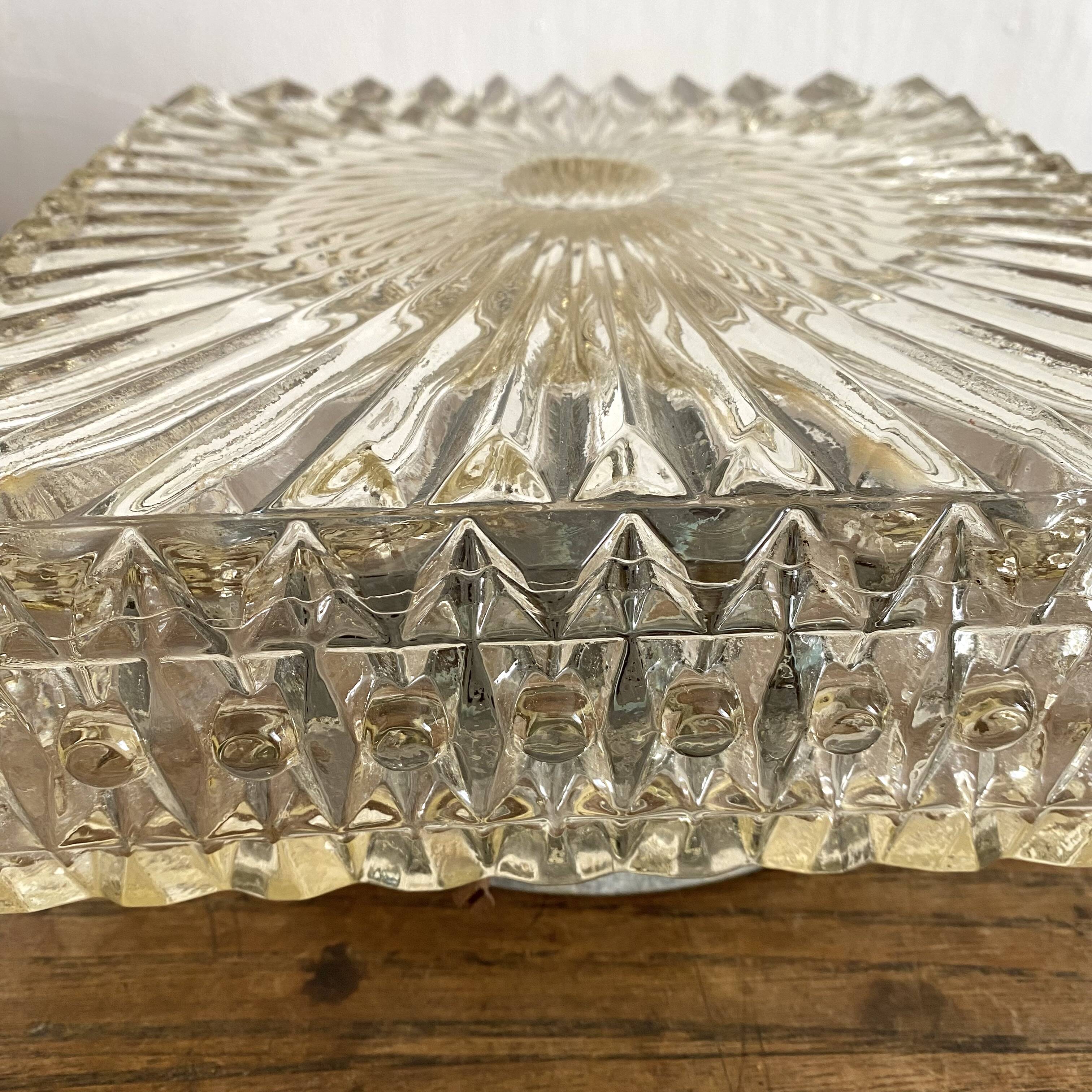Vintage square glass ceiling light