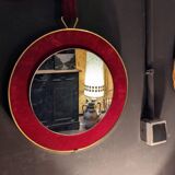 Round velvet mirror