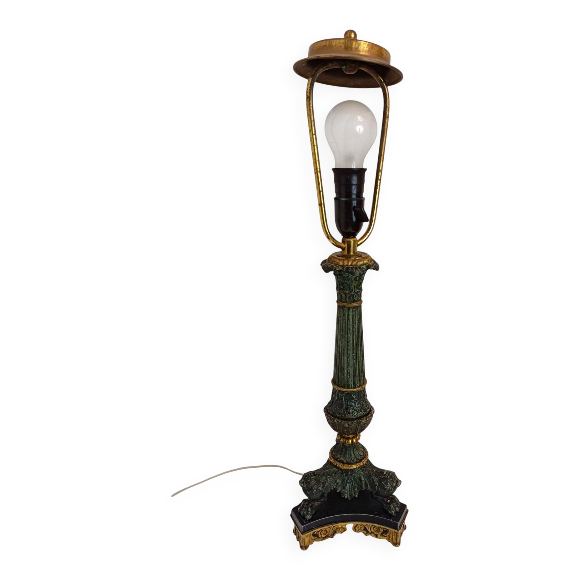 Lampe table française Second Empire, régule et laiton, XIXe
