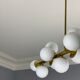 Italian opalglass and brass bubble lamp 1950
