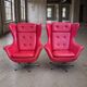 Pair of high-back swivel lounge chairs Scandinavian modern leather & aluminium by UP Závody Rousínov 1960s Czechoslovakia