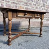 Alsatian farm table in vintage walnut 1850s