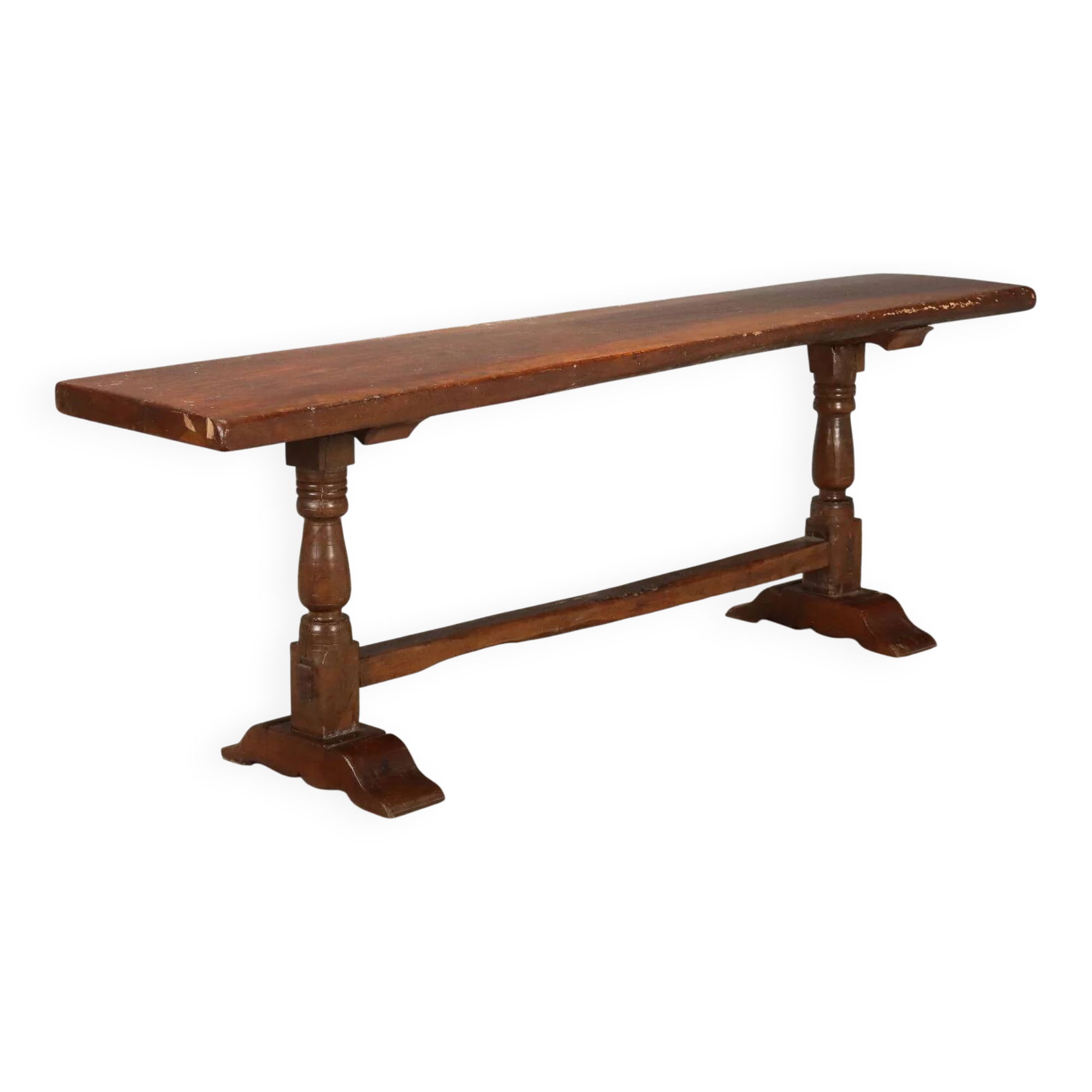Antique walnut table with curved legs, Italy, 20th century.