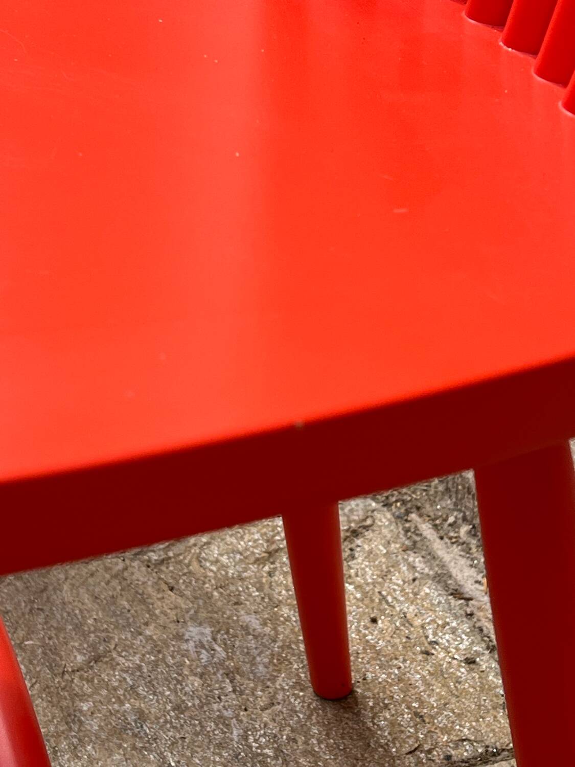 Pair of vintage red Scandinavian chairs from IKEA.
