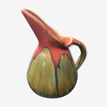 Former pitcher bec ceramics rose - vintage blue