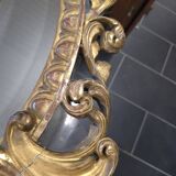 Miroir ovale en bois doré