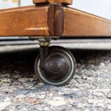 Wooden and chrome-plated metal bar cart, 1950s