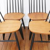 4 chaises vintage, restaurées