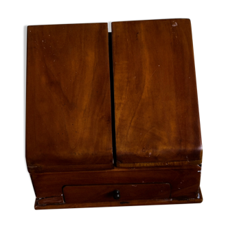 Old cabinet door documents box storage vintage walnut mail