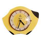 Vintage formica clock silent wall clock 60s "DAM electric yellow black"