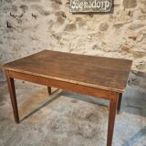 Antique country table with drawer – Oak and pine, France, circa 1900