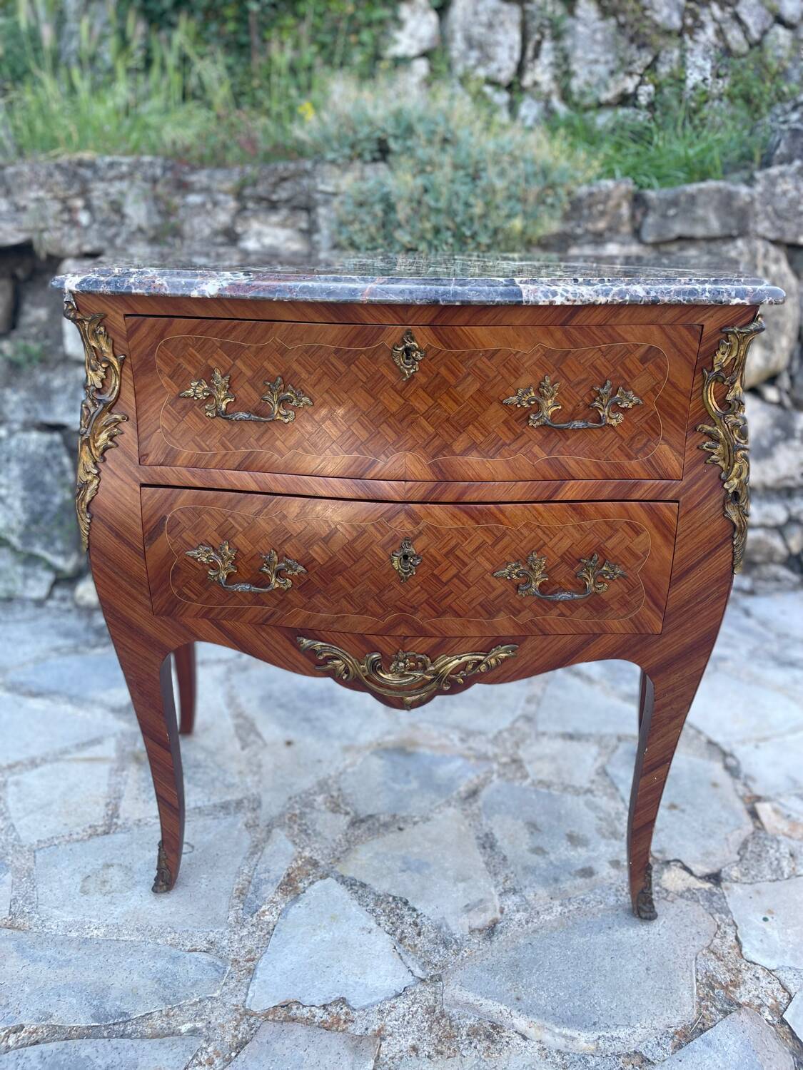 Small Louis XV style desk chest of drawers, 19th century period