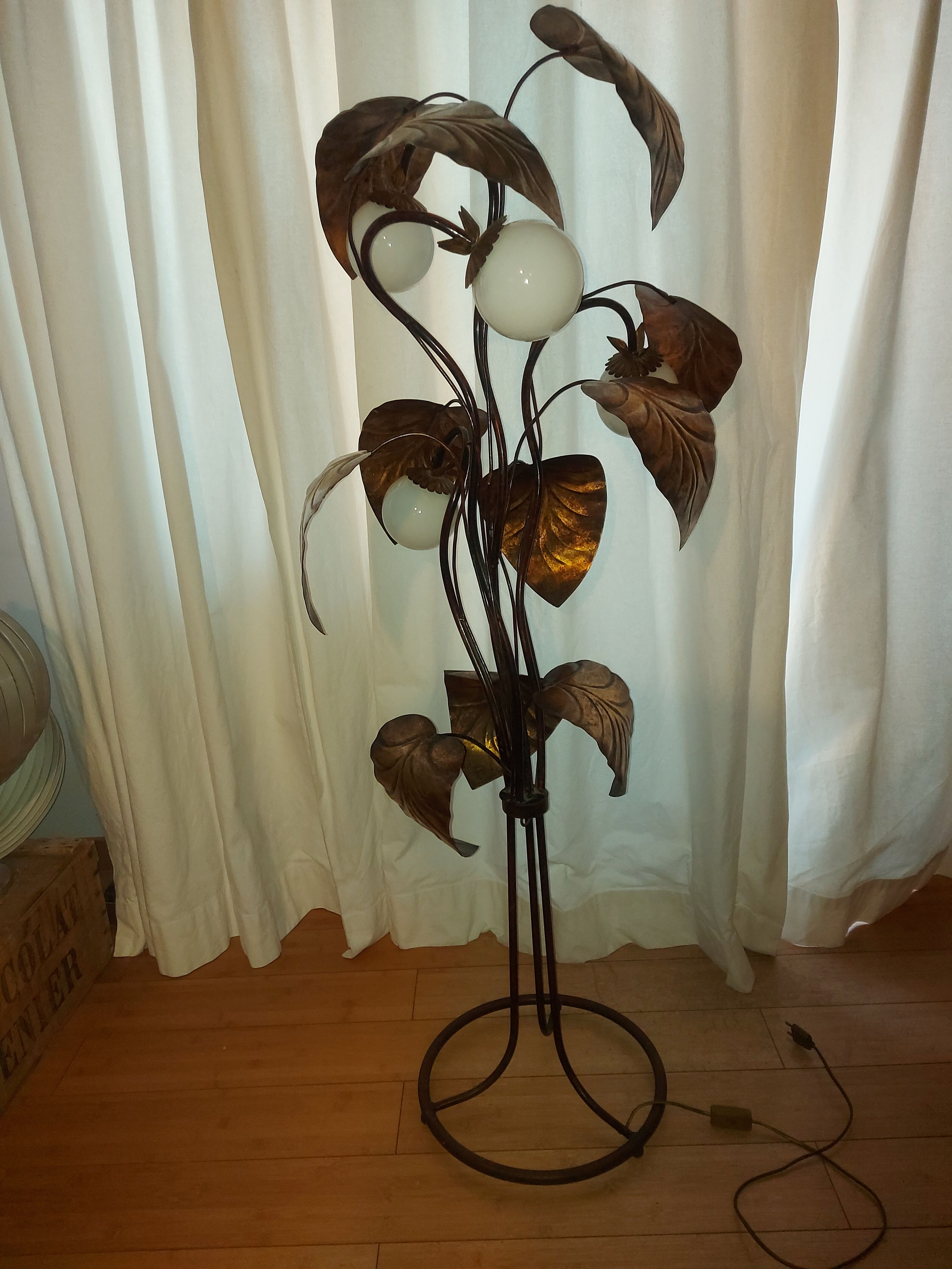 Floor lamp rhubarb leaf 70s