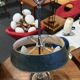 Silver-plated metal base bouillotte lamp