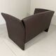 Christophe Giraud brown leather sofa Indy, Jori Belgium 1990’s