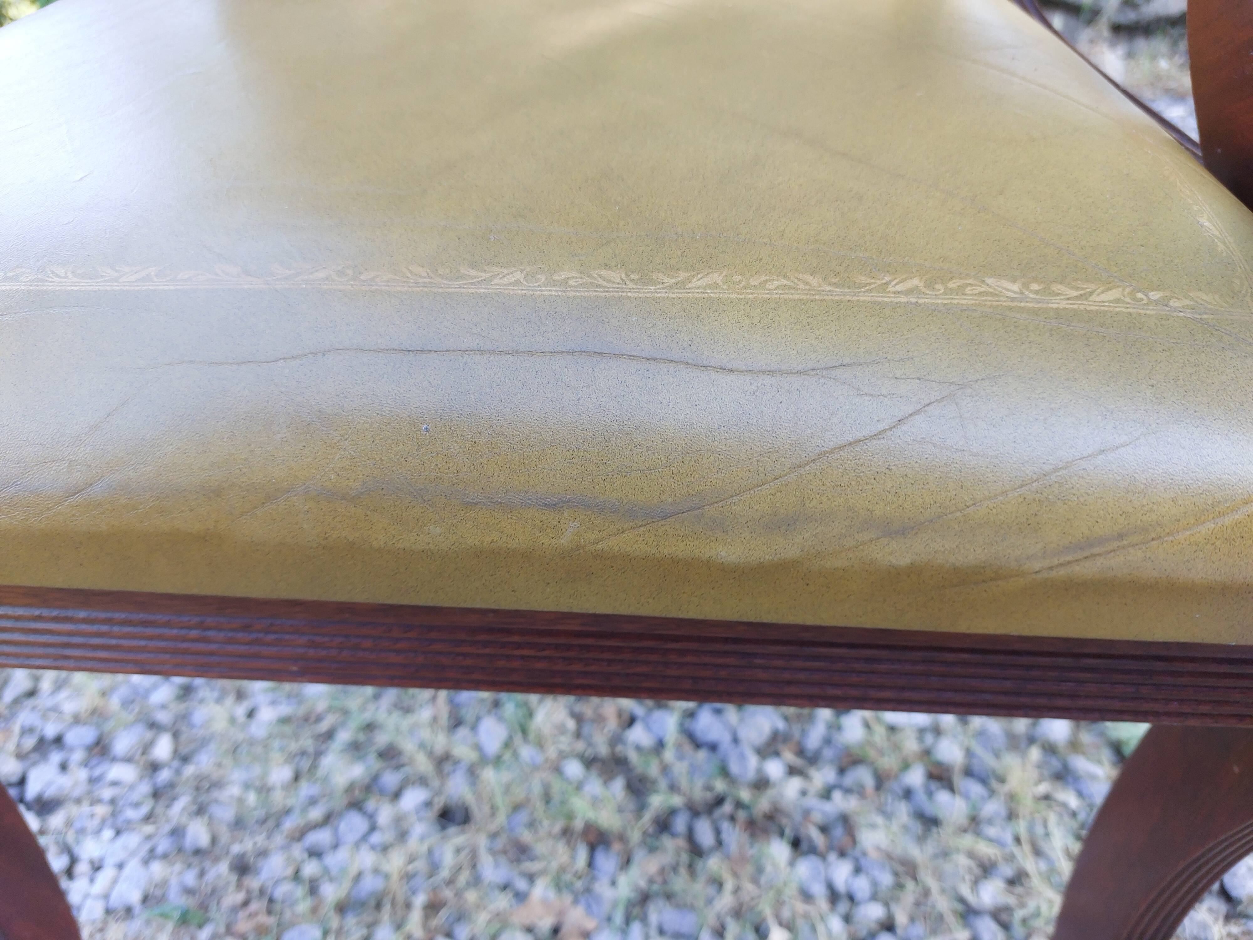 English desk and lyre chair, leather, extensions.