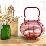 Red vintage egg basket
