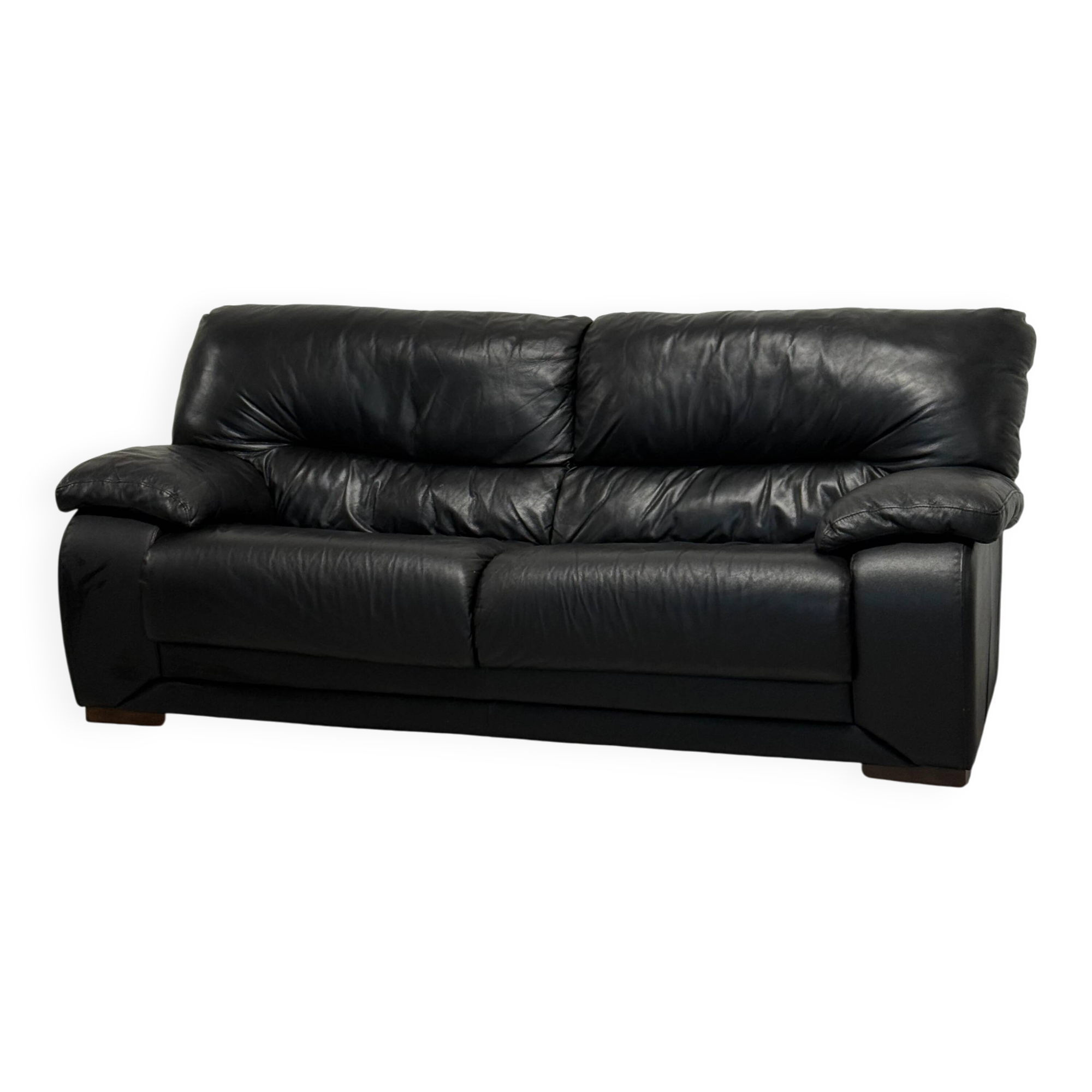 Black leather sofa — Italian postmodern design