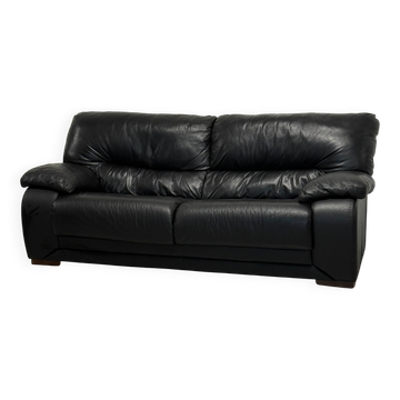 Black leather sofa — Italian postmodern design