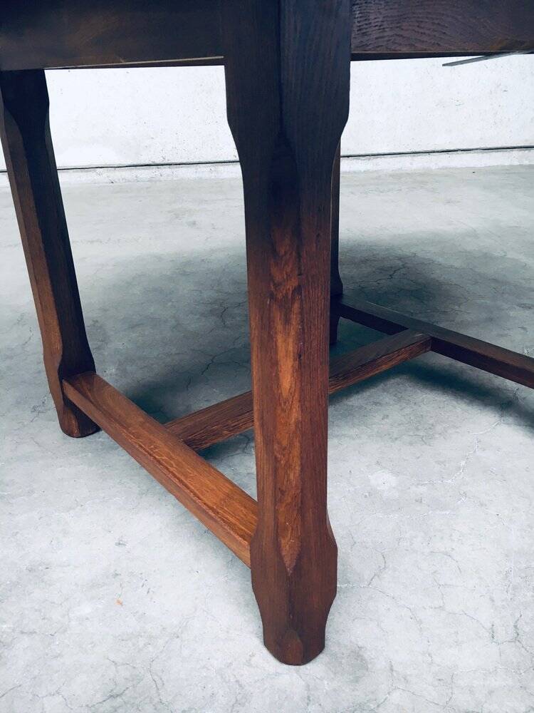 Popular Work Oak Extendable Dining Table, France, 1930s