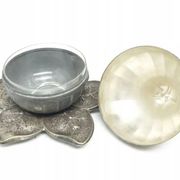 Sugar bowl, Art Deco, silver-plated brass, Szandrik, Hungary, 1930s