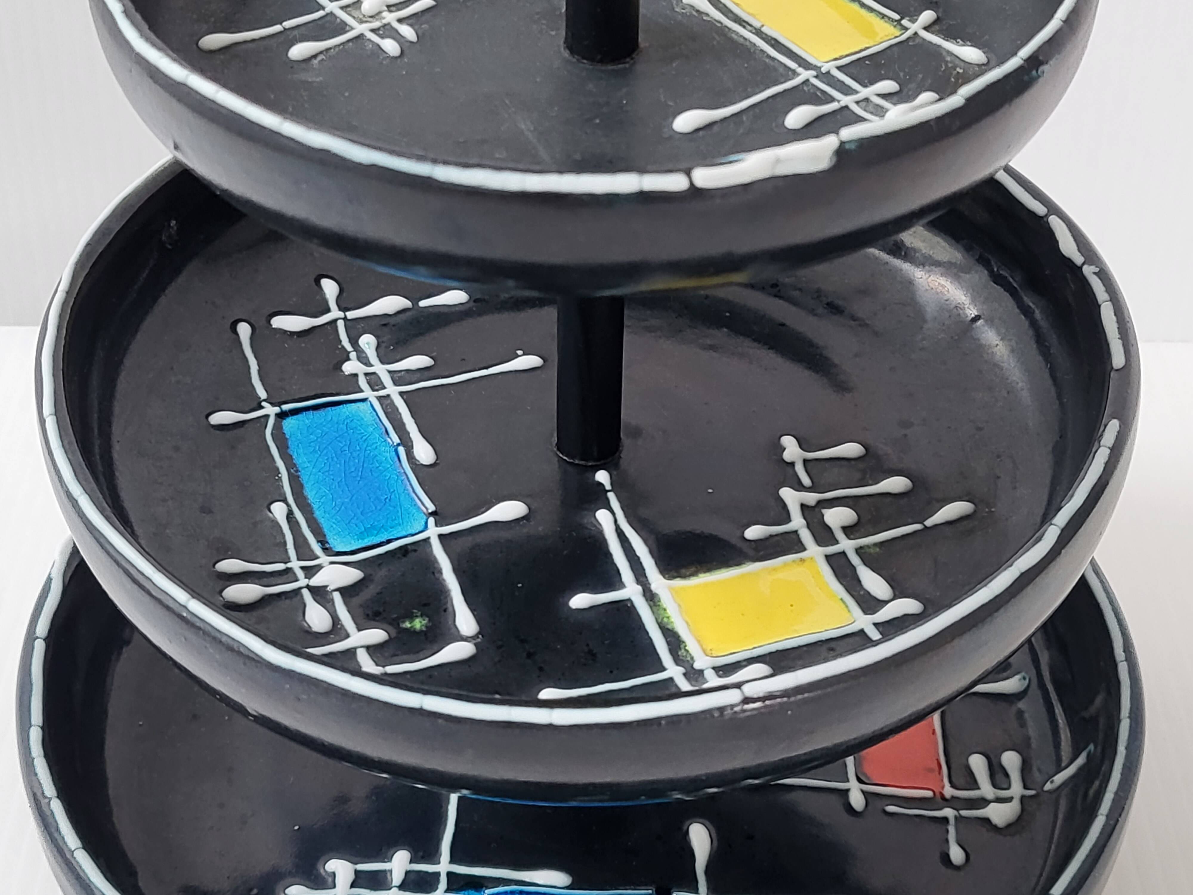 Vintage 1950 ceramic aperitif serving tray