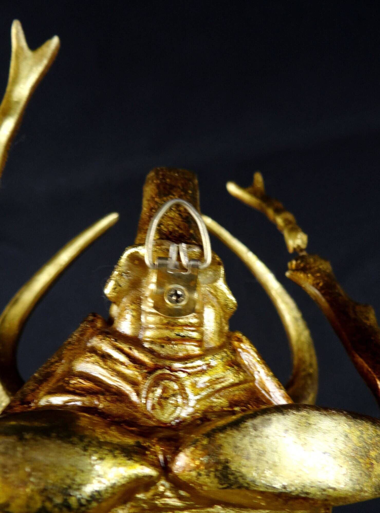 Contemporary style golden scarab wall sculpture in resin and metal