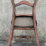 Chaise ancienne, restaurée, assise corde, fin XIXème s.