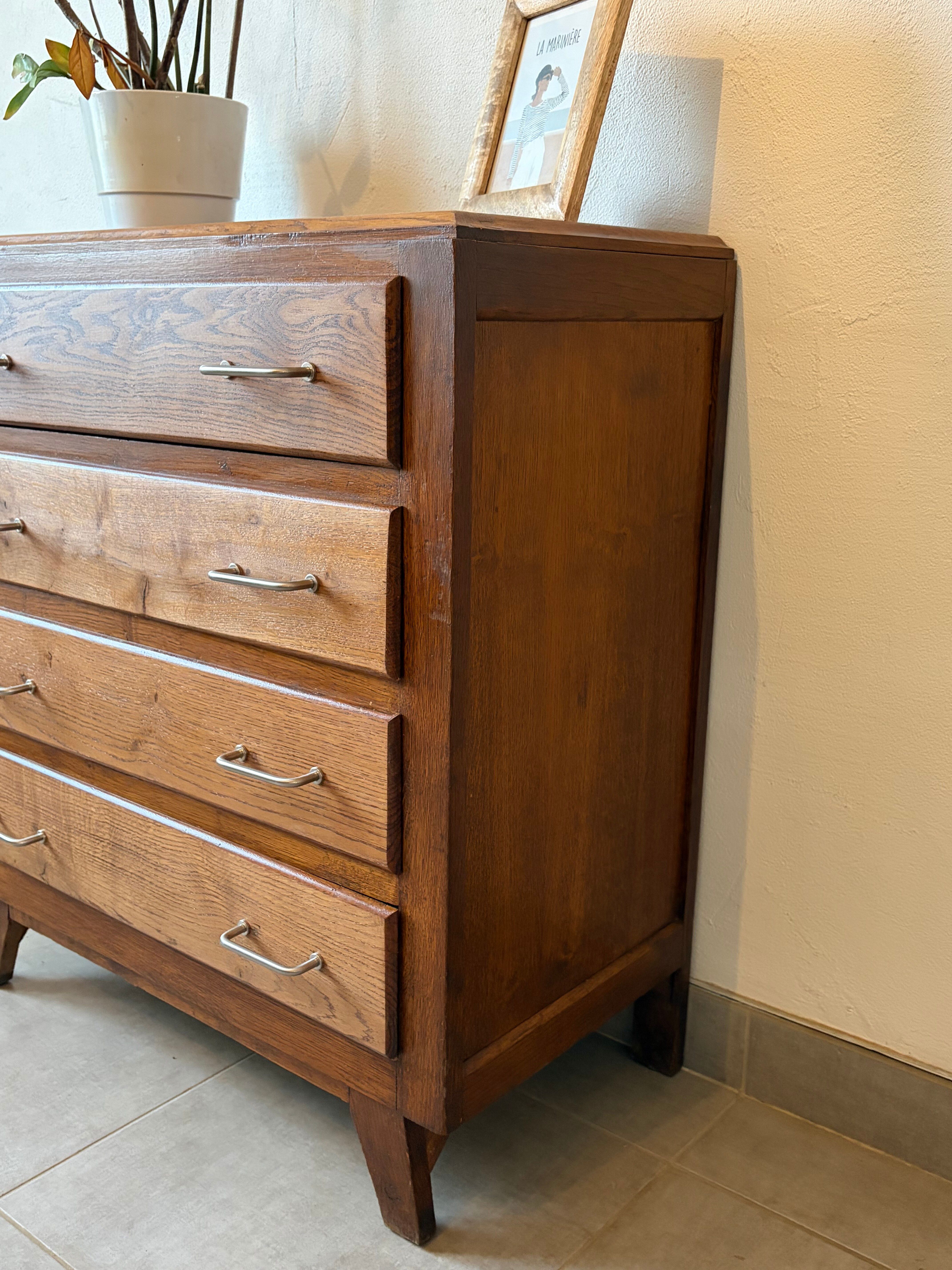 Commode vintage chene foncé