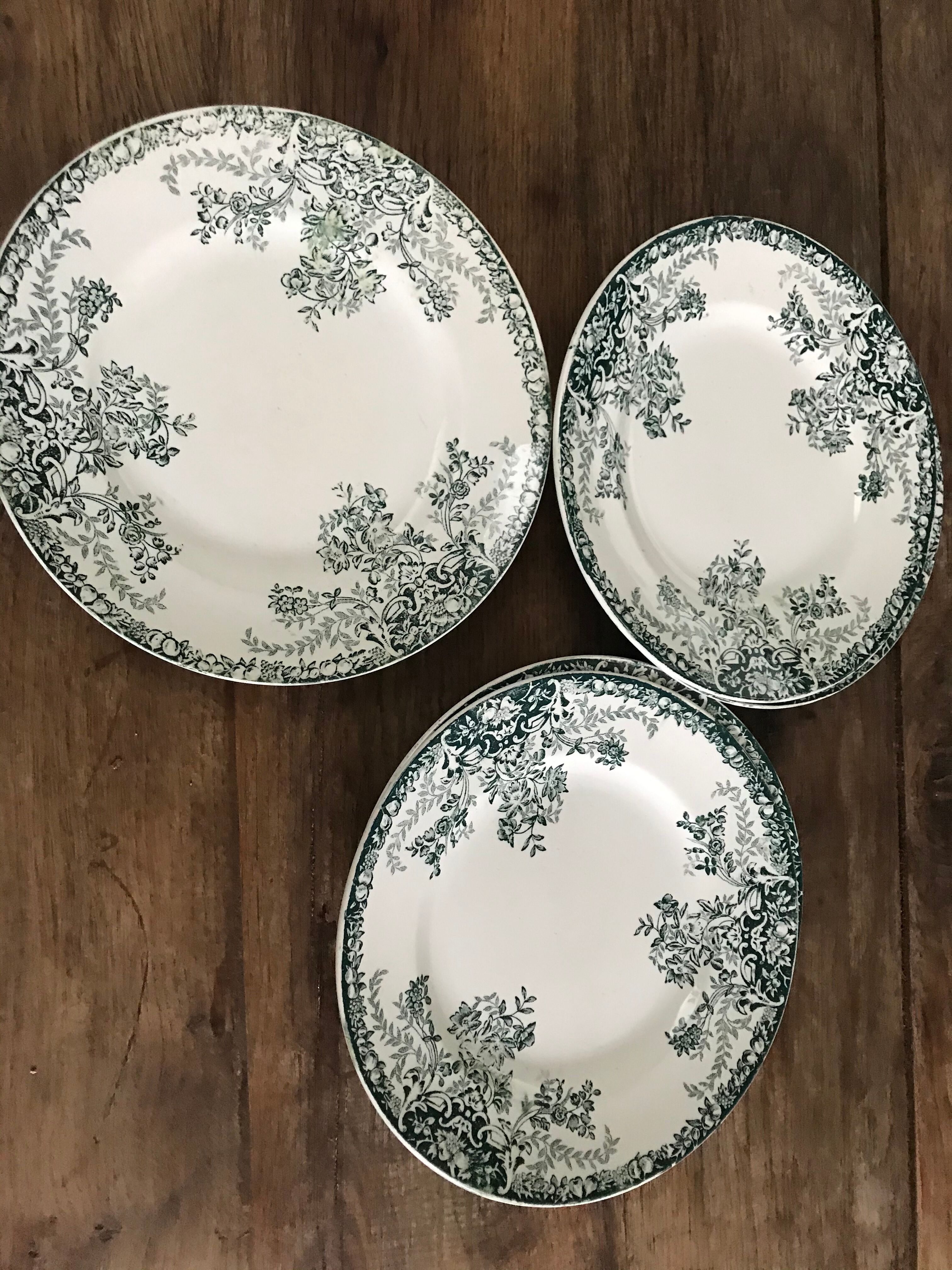 5 plates St Amand fruit pattern