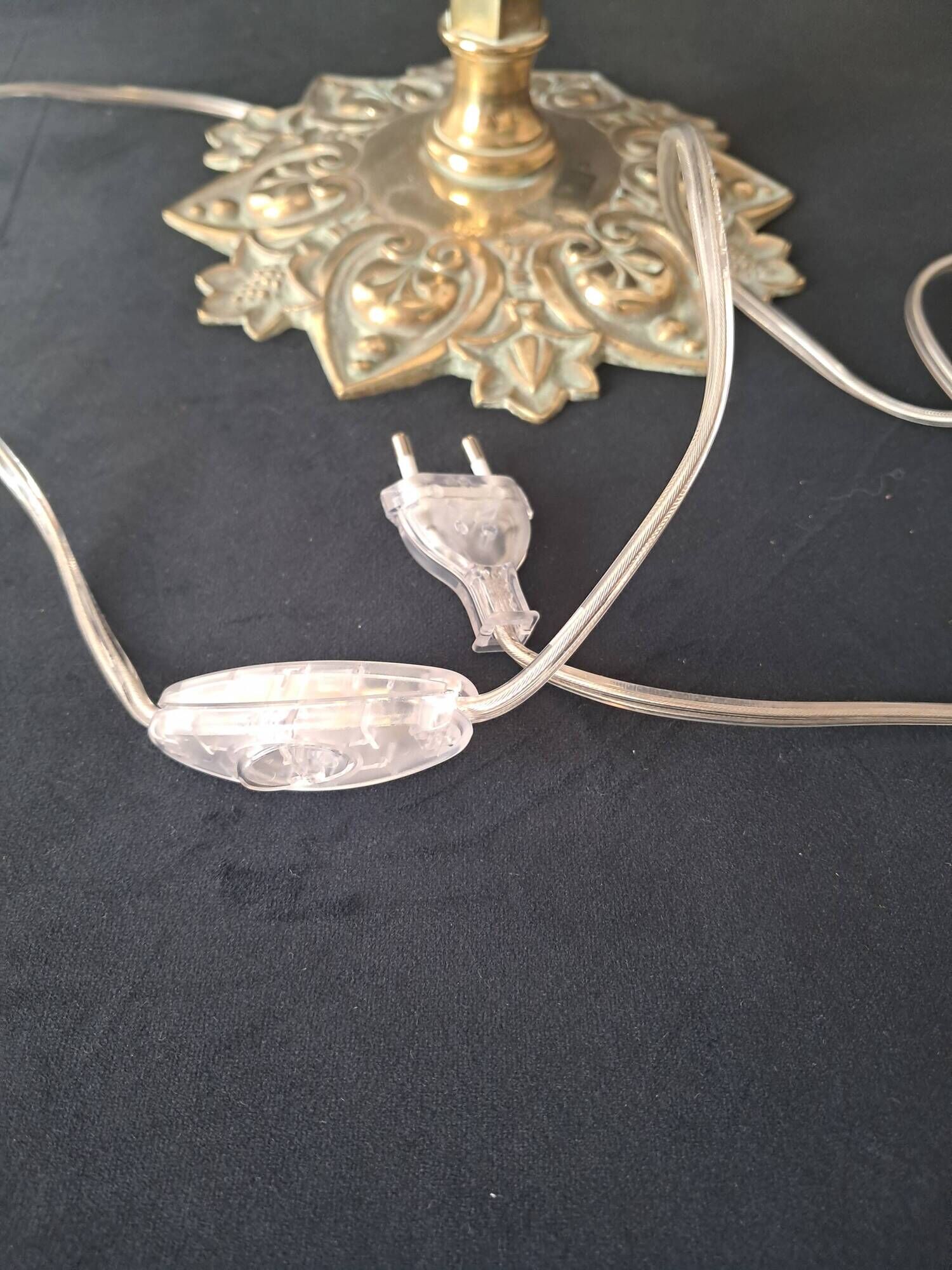 Art Nouveau Style Brass Lamp Base